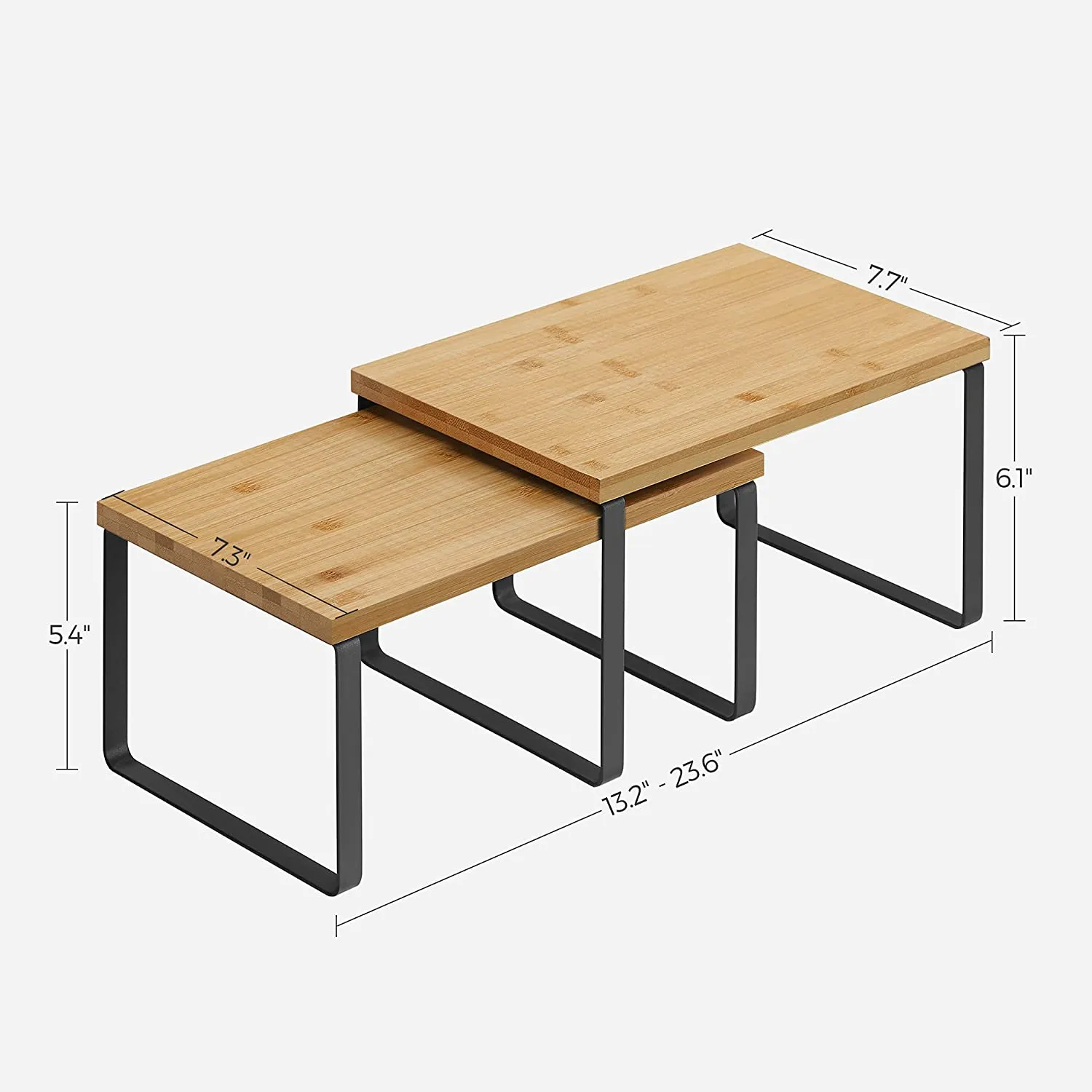 Cabinet Shelf Organizer, Set of 2 Kitchen Counter Shelves, Stackable