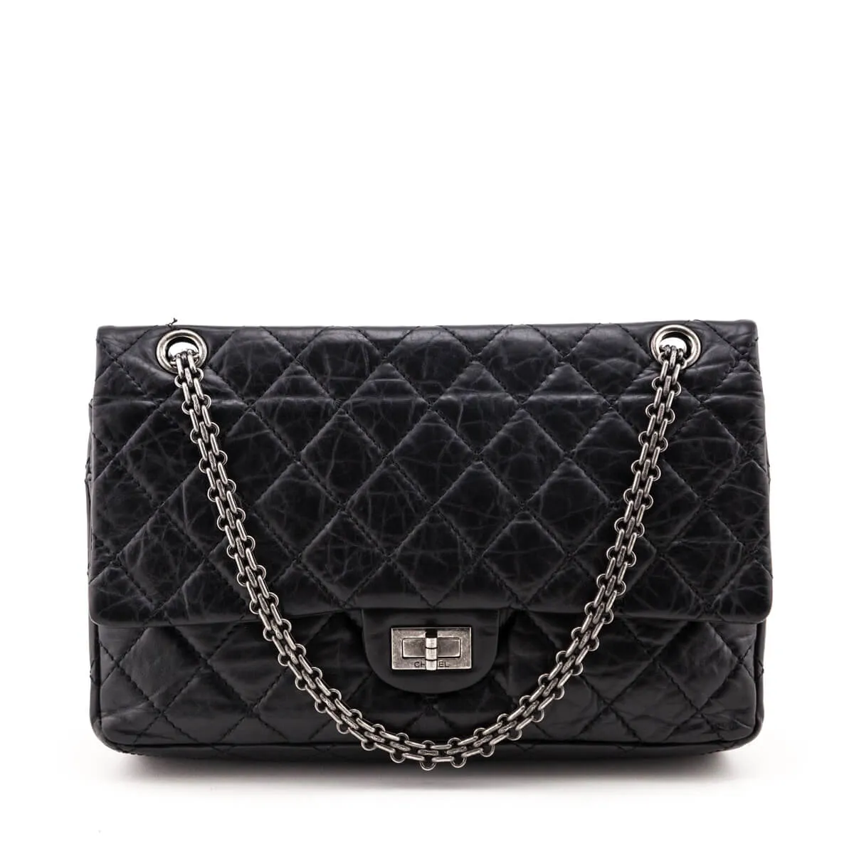 Chanel Black Quilted Aged Calfskin 2.55 Reissue 226 Flap Bag