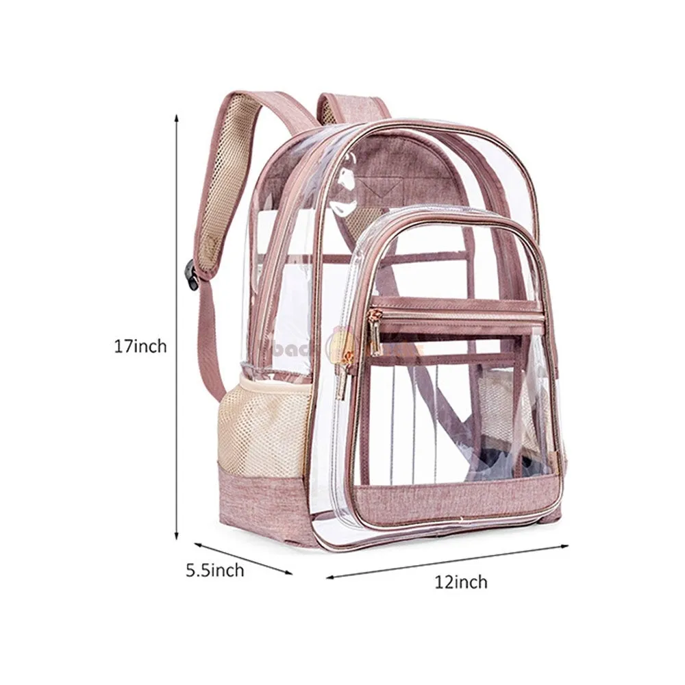 Clear Backpack for School Transparent PVC Bookbag See Through Bag for Women Work Travel Bag