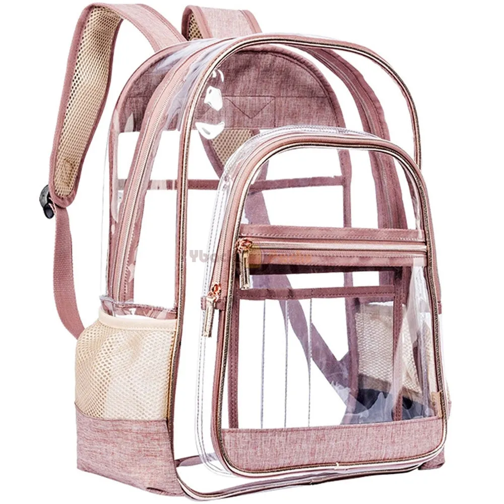 Clear Backpack for School Transparent PVC Bookbag See Through Bag for Women Work Travel Bag