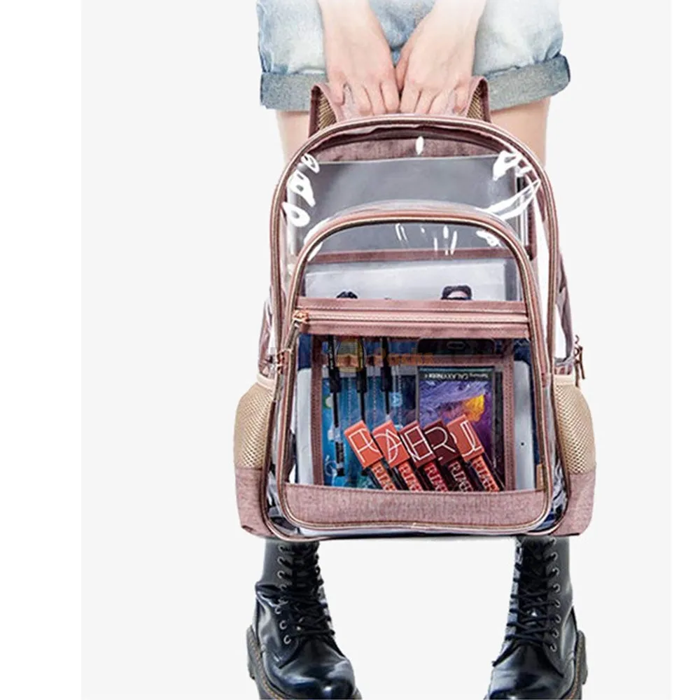 Clear Backpack for School Transparent PVC Bookbag See Through Bag for Women Work Travel Bag