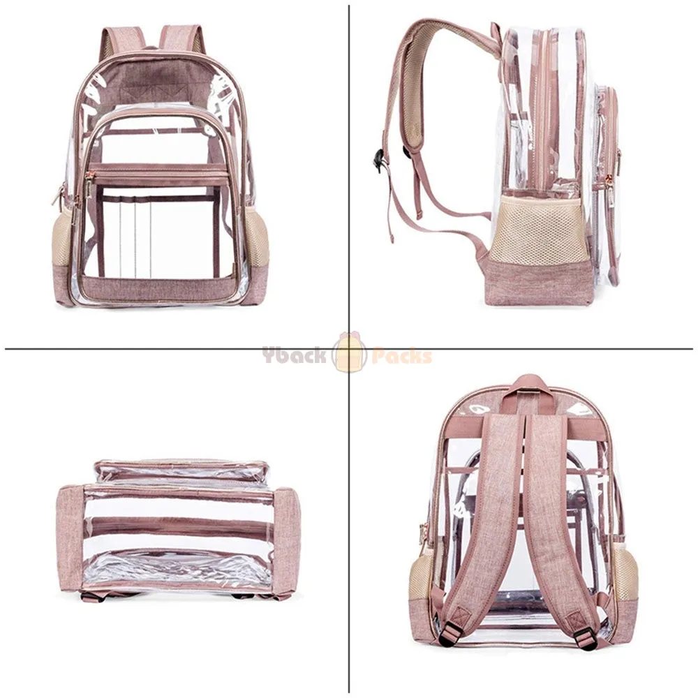 Clear Backpack for School Transparent PVC Bookbag See Through Bag for Women Work Travel Bag