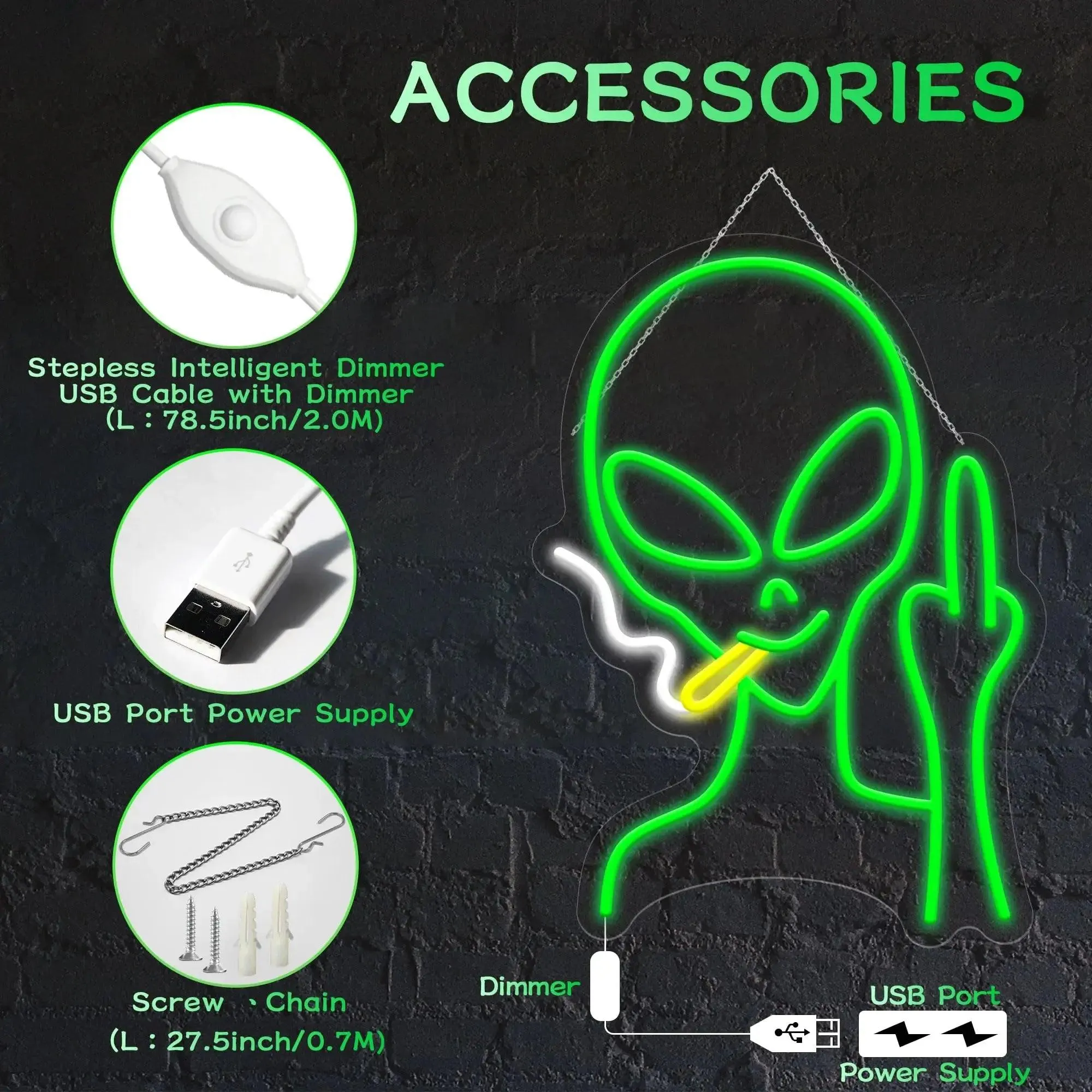 Cosmic Vibe LED Neon Light: Adjustable Brightness for Stylish Home and Party Ambiance