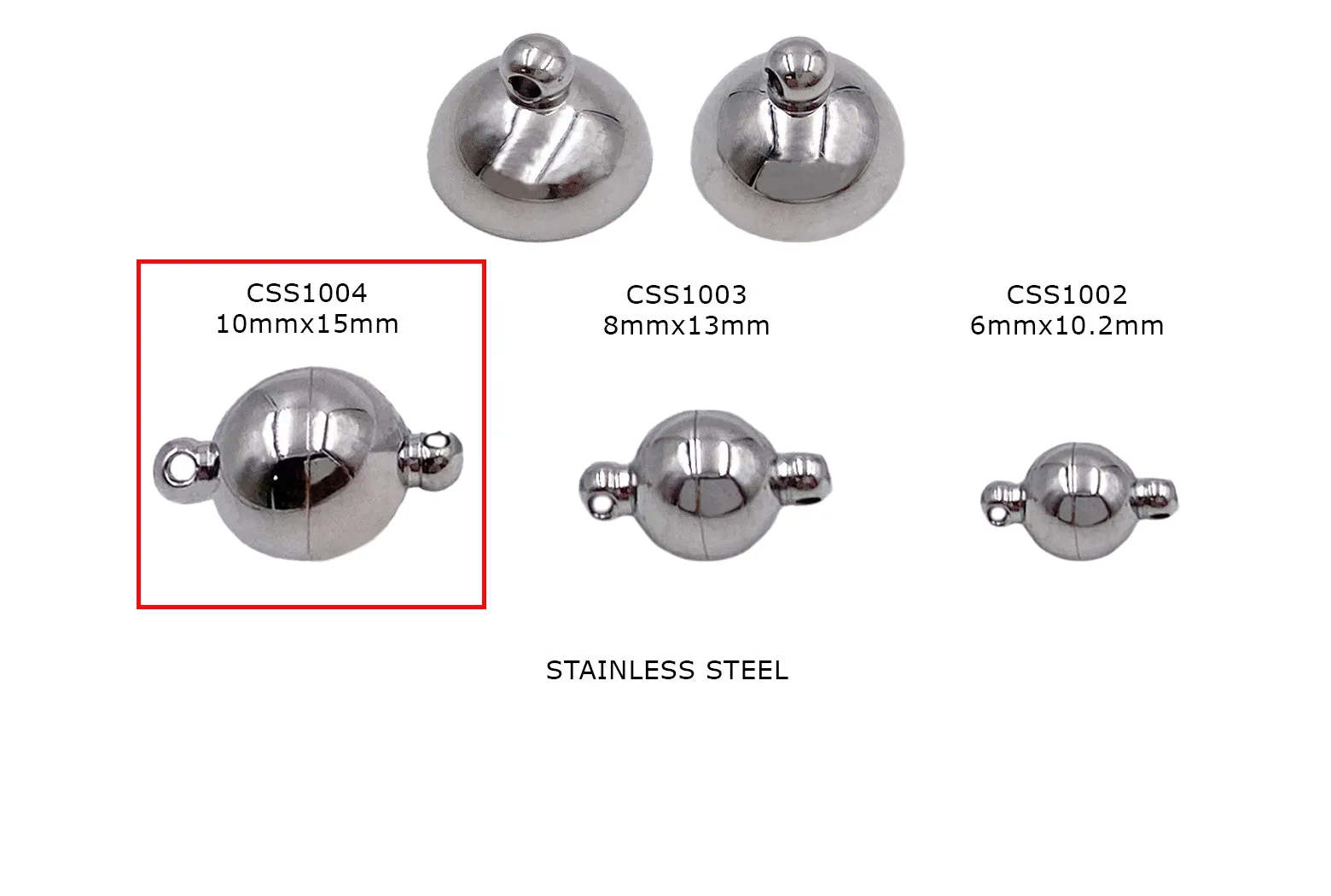 CSS1004 Stainless Steel Magnetic End clasp 10mmx15mm