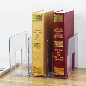 Desktop Book Storage Magazine Standing Organizer Acrylic Thickening Transparent Bookcase Divider Book Shelf Student Desk Office