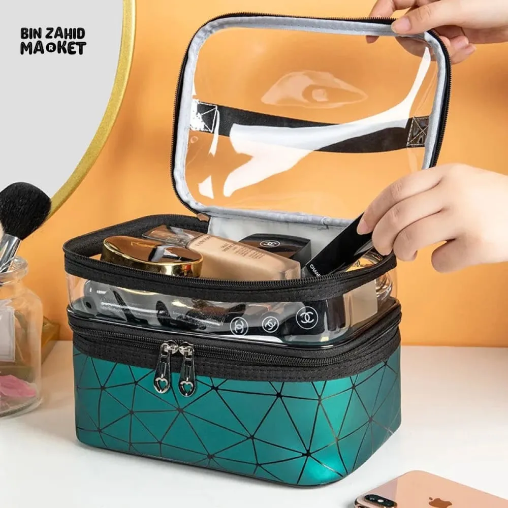 DUAL LAYER CLEAR MAKEUP BAG