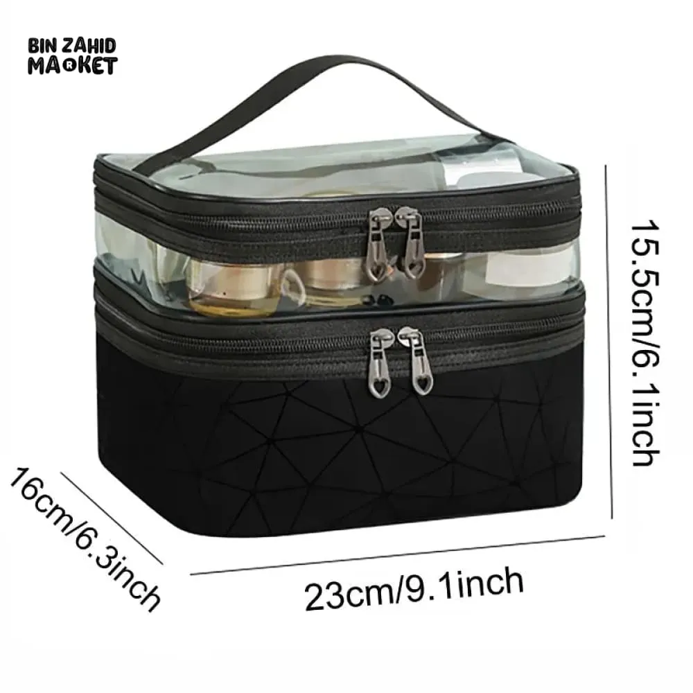 DUAL LAYER CLEAR MAKEUP BAG
