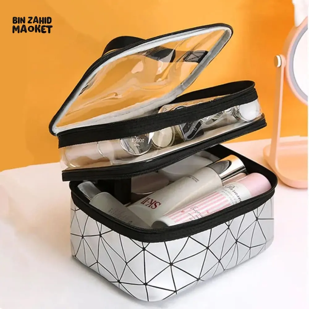 DUAL LAYER CLEAR MAKEUP BAG