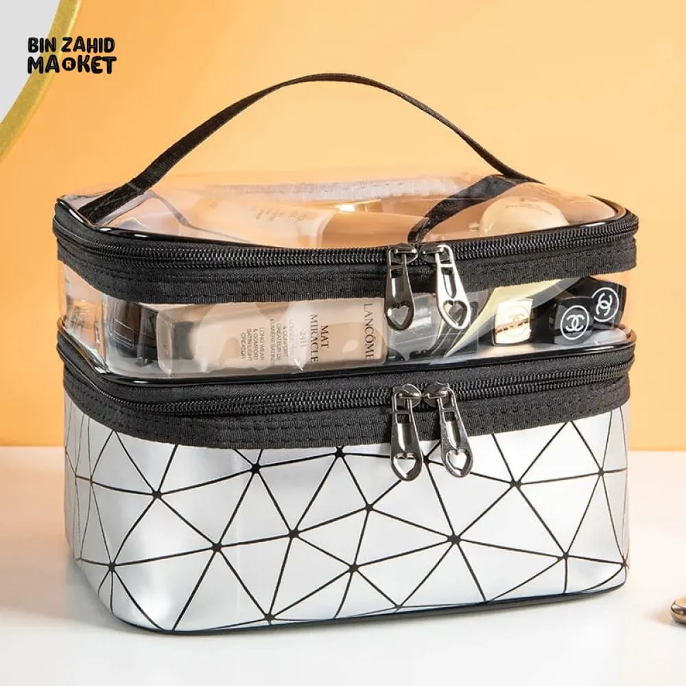 DUAL LAYER CLEAR MAKEUP BAG