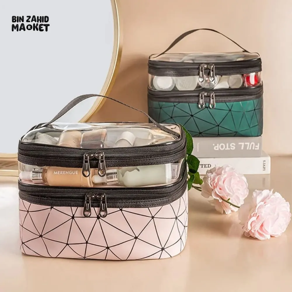 DUAL LAYER CLEAR MAKEUP BAG