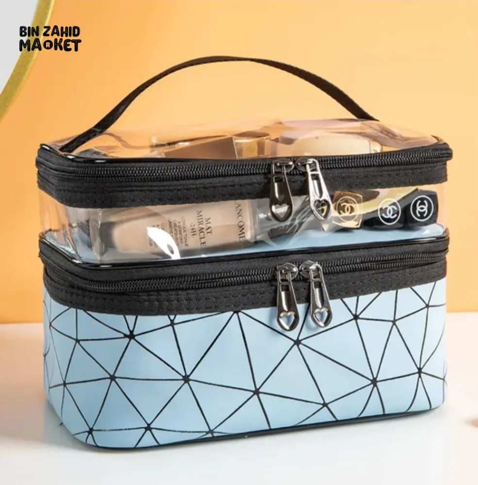 DUAL LAYER CLEAR MAKEUP BAG