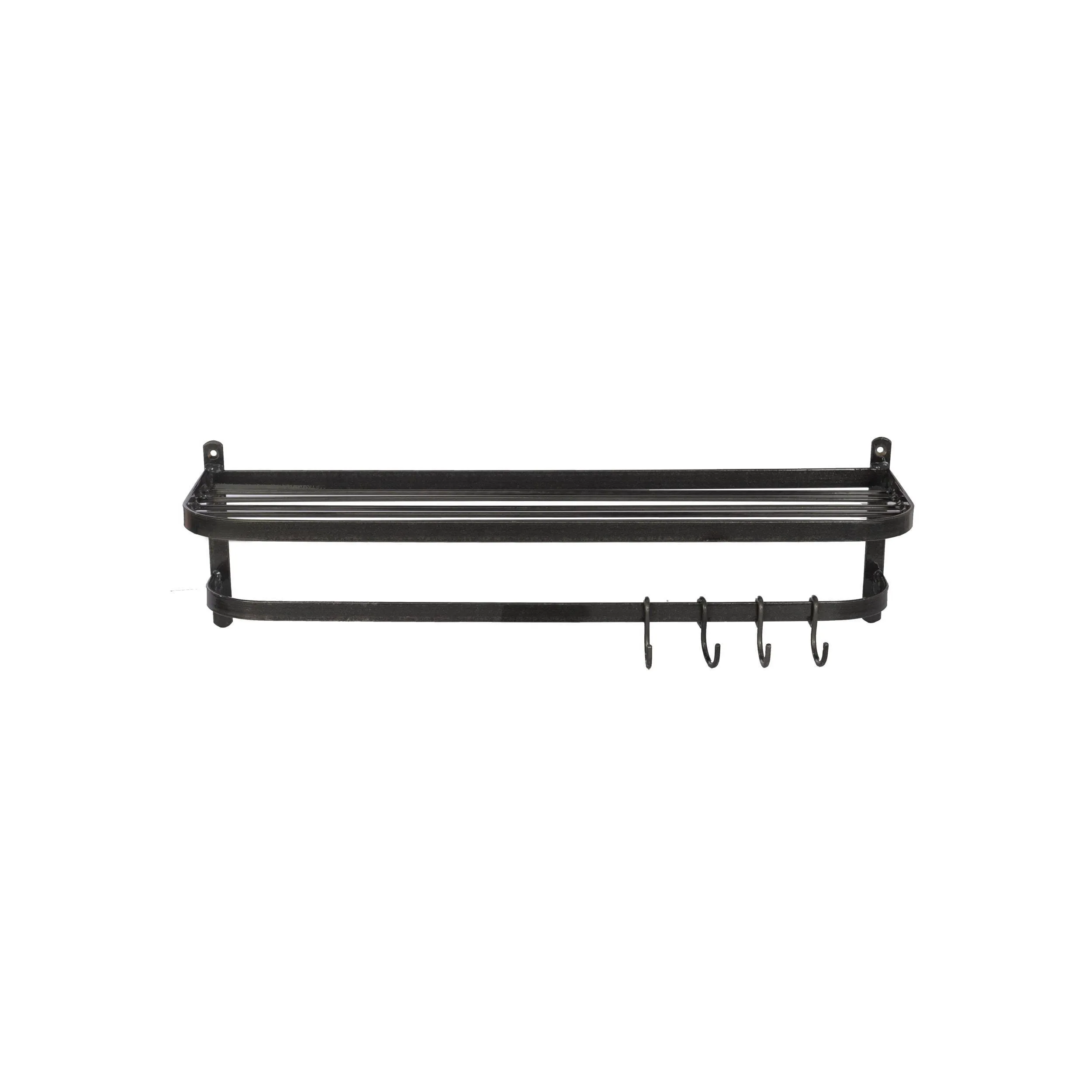 Farringdon Steel Luggage Shelf Rack & Hooks