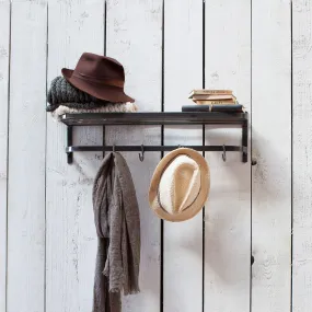 Farringdon Steel Luggage Shelf Rack & Hooks