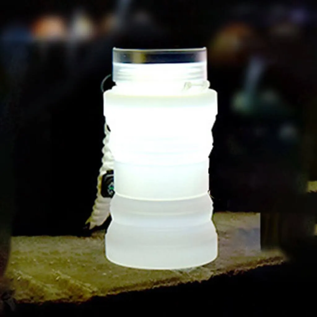 Foldable solar charging water bottle night light