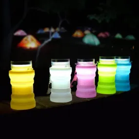 Foldable solar charging water bottle night light