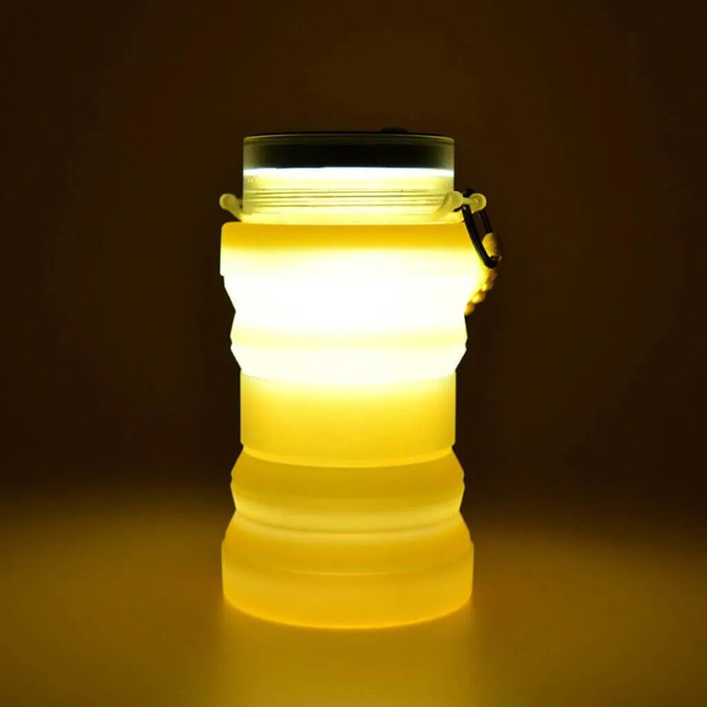 Foldable solar charging water bottle night light