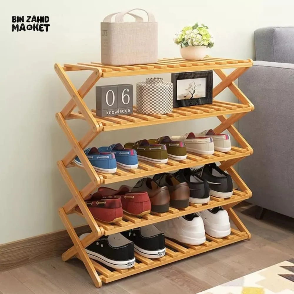 FOLDABLE WOODEN SHOE RACK