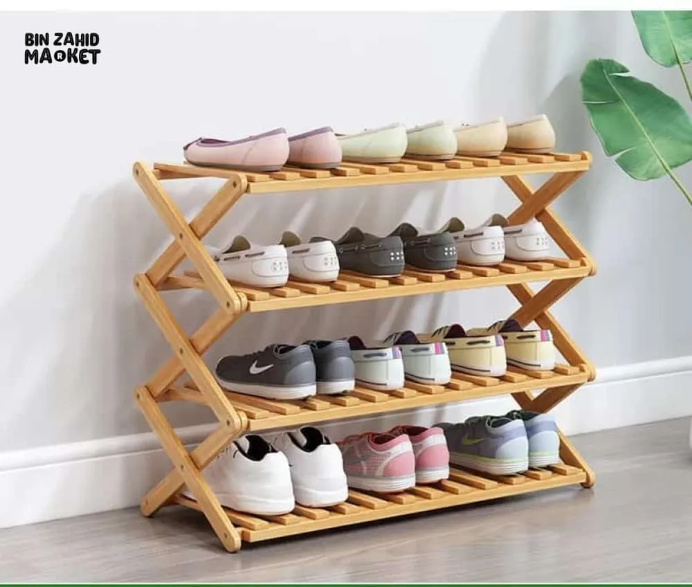 FOLDABLE WOODEN SHOE RACK