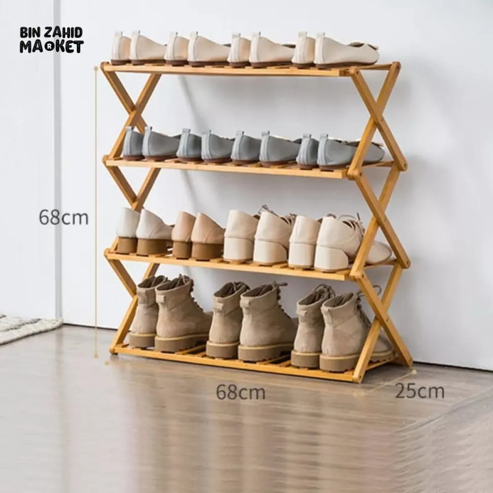FOLDABLE WOODEN SHOE RACK
