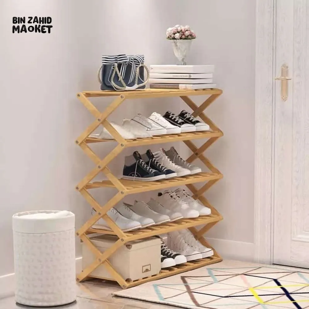 FOLDABLE WOODEN SHOE RACK