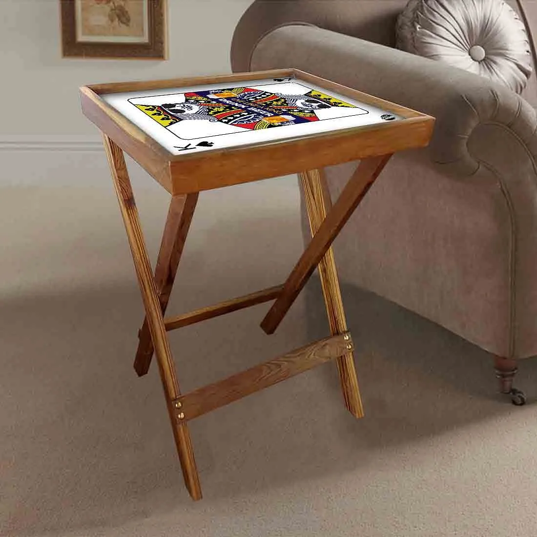 Folding Eating Trays Serving Side Tables for Living Room - like King