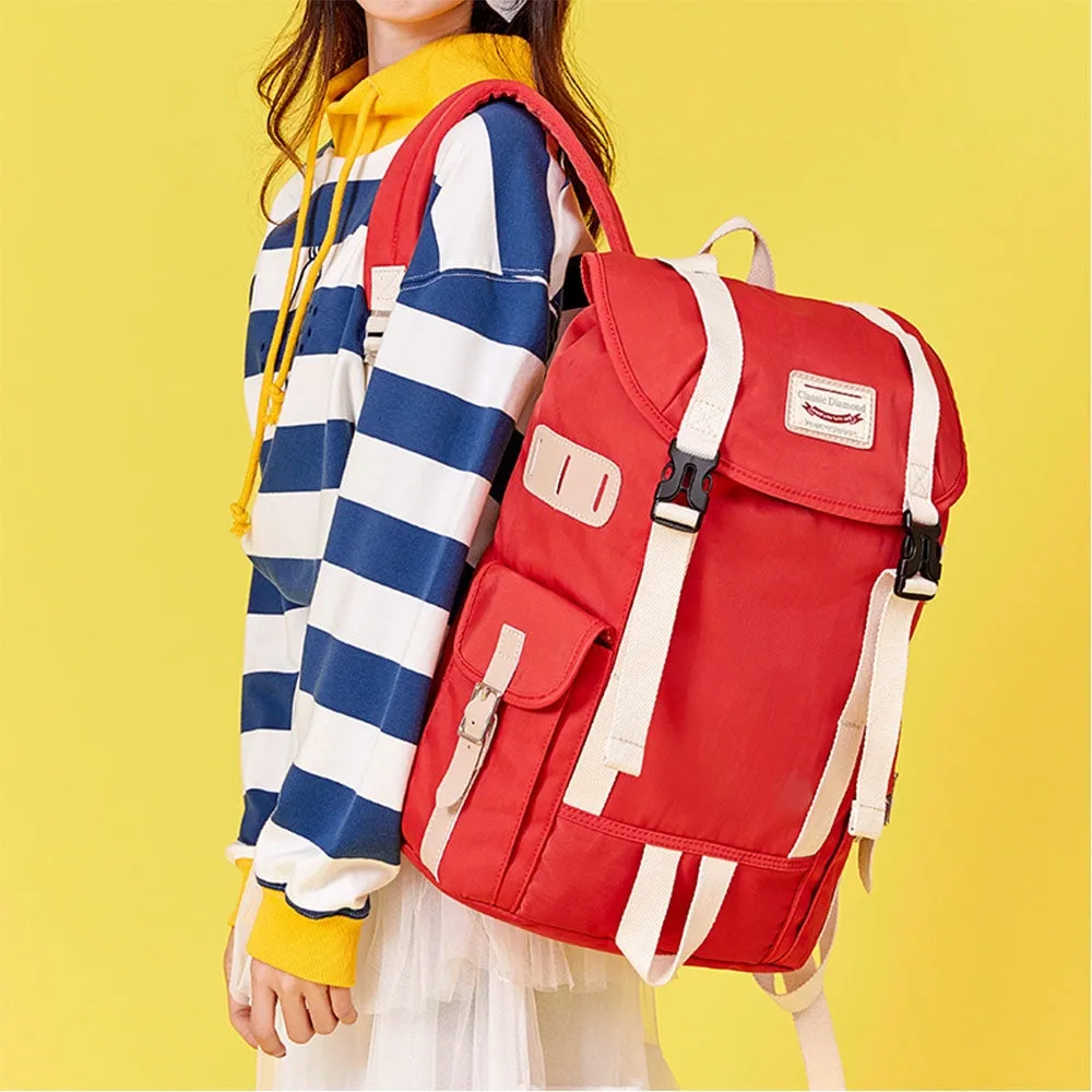 Girly School Bag Oversized Nylon Travel Backpack for College Top Level
