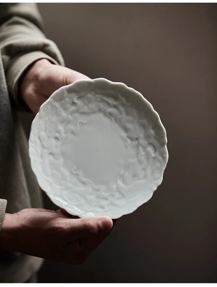 Gohobi Ceramic Cloud Plate Teapot Tray