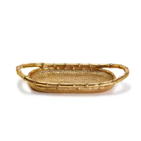 Gold Faux Bamboo Serving Tray