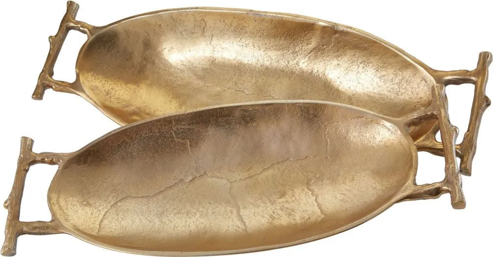Gold Twig Handle Trays