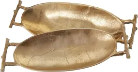 Gold Twig Handle Trays
