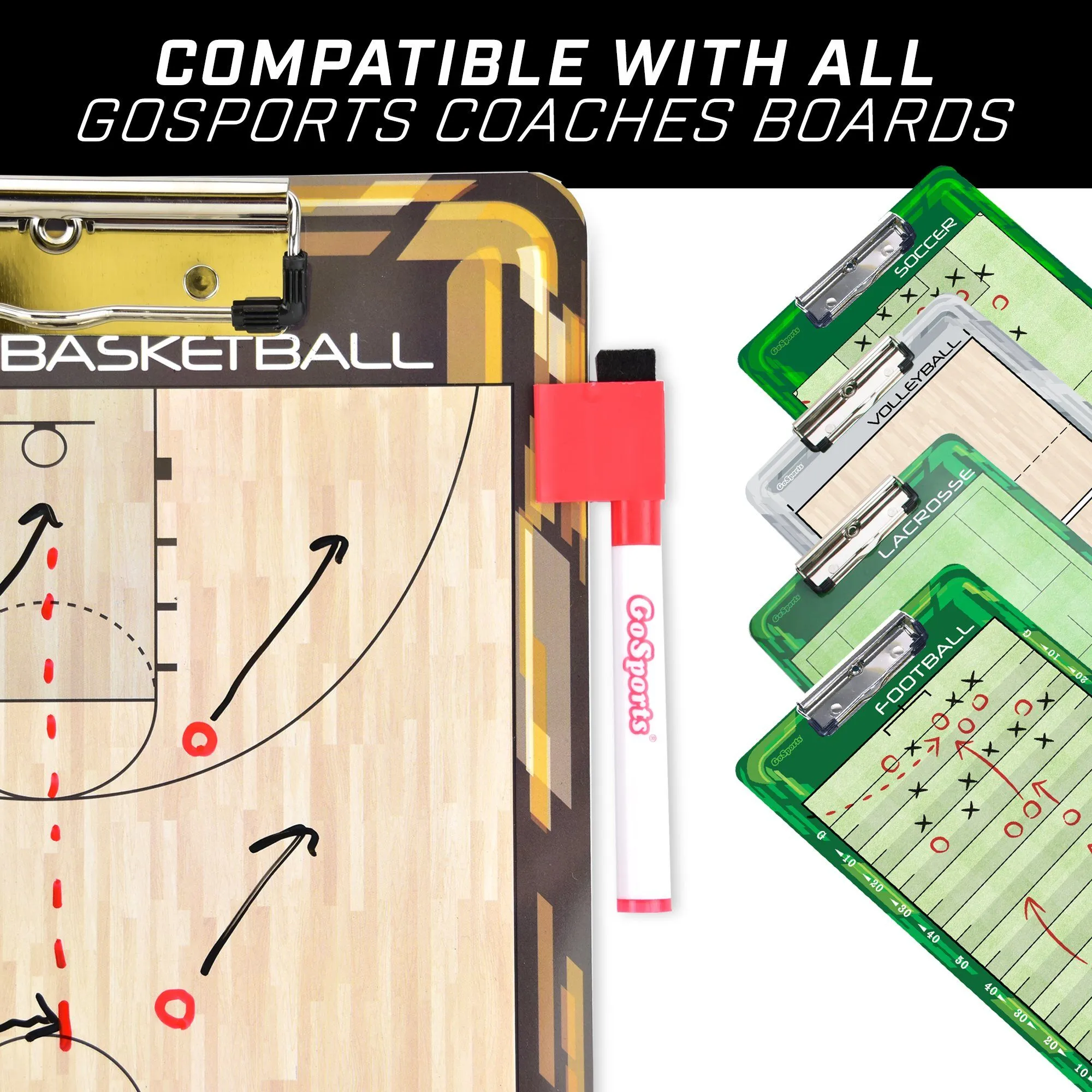 GoSports Coaches Board Dry-Eraser Markers - 6-Pack