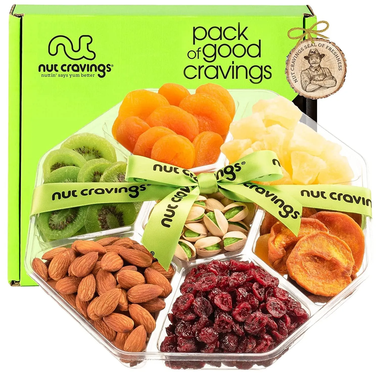 Green Ribbon Nut & Fruit Sectional Tray Large NCG100011