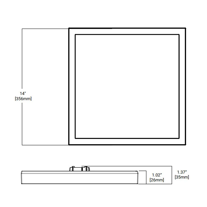 Halo SMD14S 14" Square LED Surface Mount Downlight, CCT Selectable