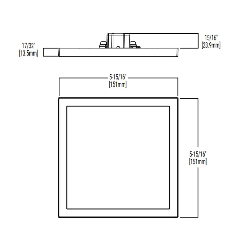 Halo SMD4 4" LED Square Surface Mount Downlight, CCT Selectable
