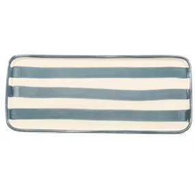 Handmade Rectangular Stoneware Plate, Gray