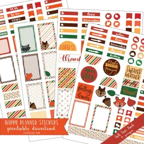 Happy Planner Stickers - Fall & Thanksgiving