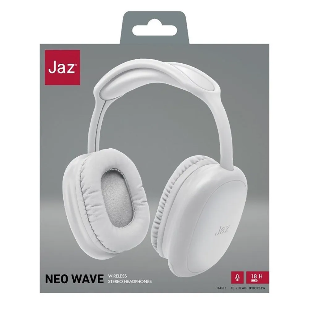 Jaz Neo Wave Trådløs Bluetooth Over-Ear Hovedtelefoner - Hvid