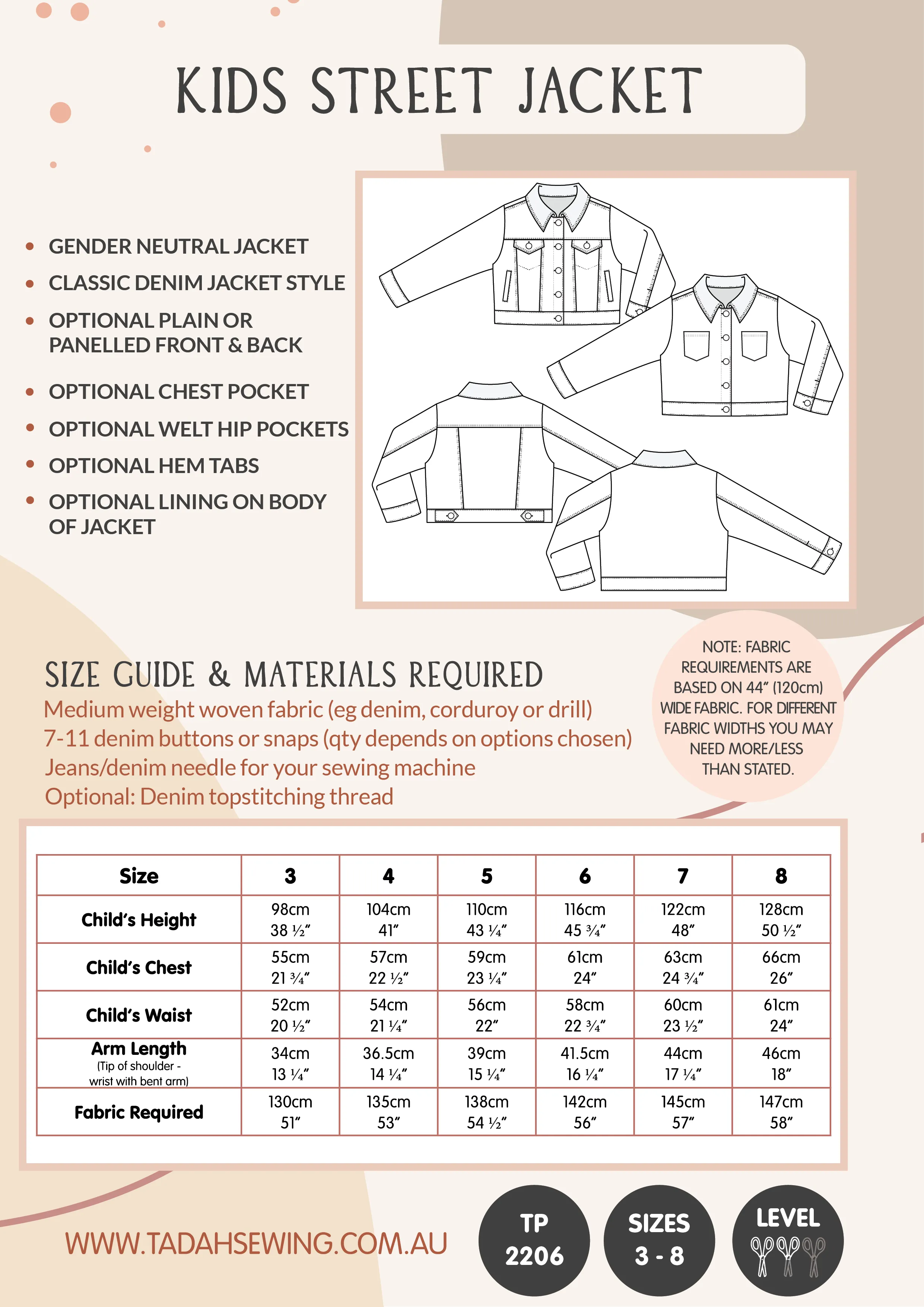 Kids Street Jacket Sewing Pattern
