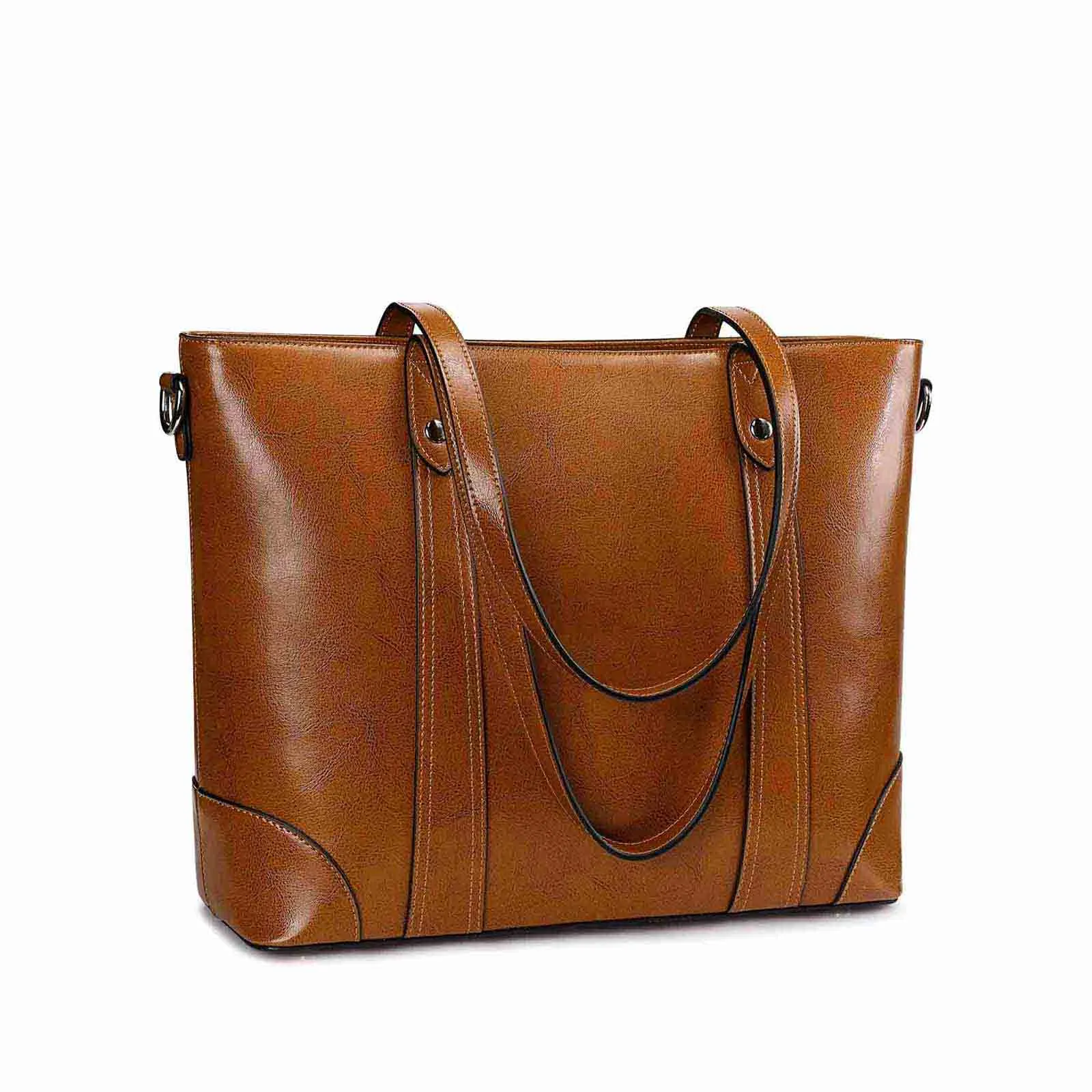 Leather Laptop Tote Handbag for Women