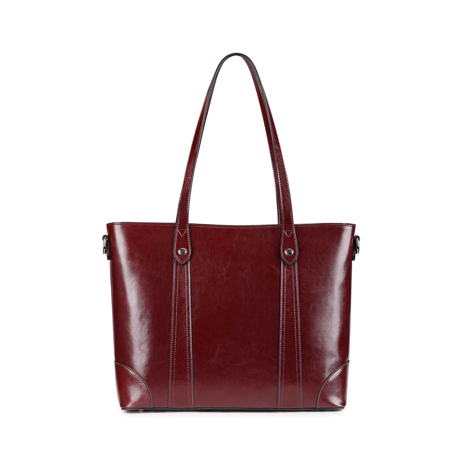 Leather Laptop Tote Handbag for Women