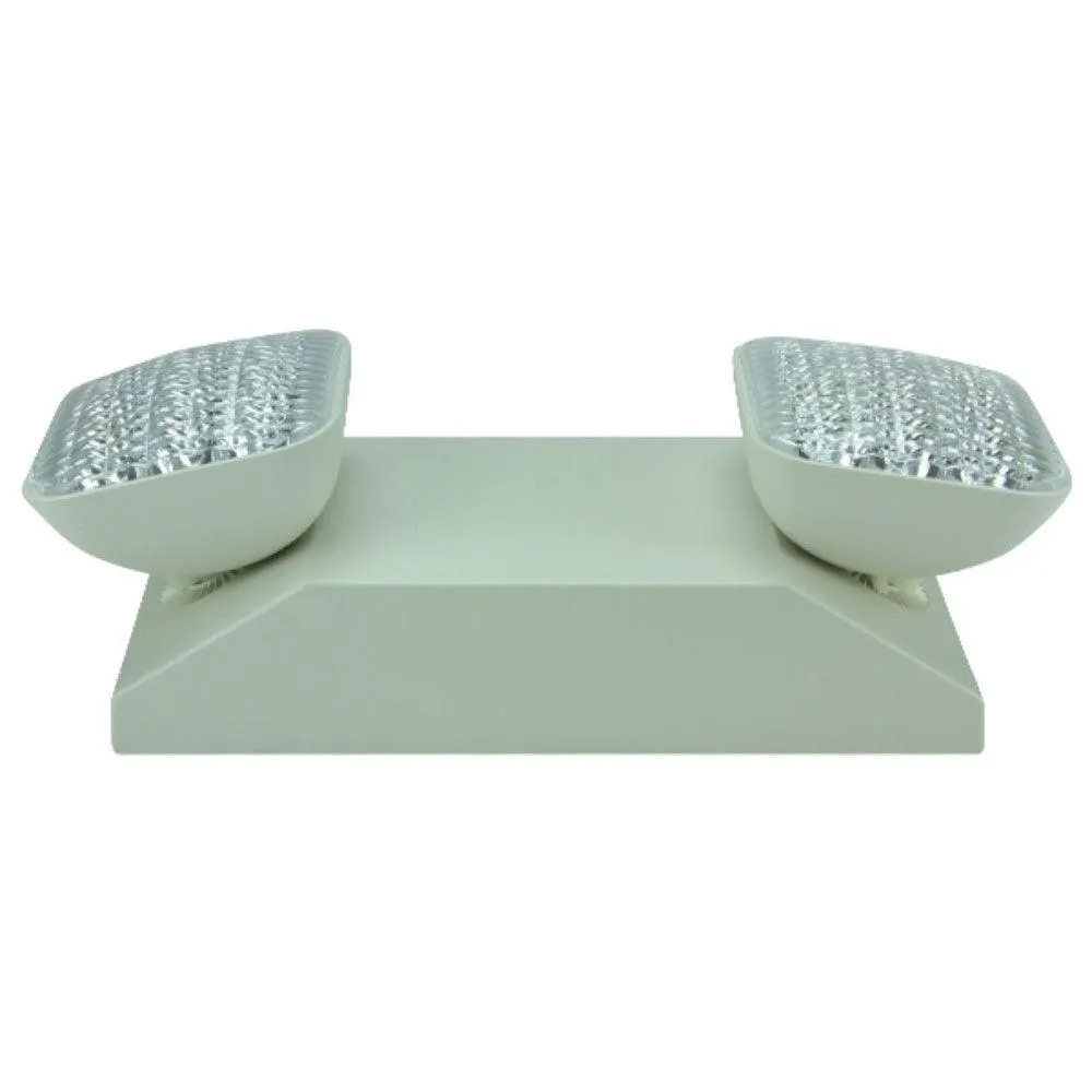 LED Emergency Light, 2 Watts, 2 Adjustable Light Heads, 120-277V, Self Test, Remote Capacity