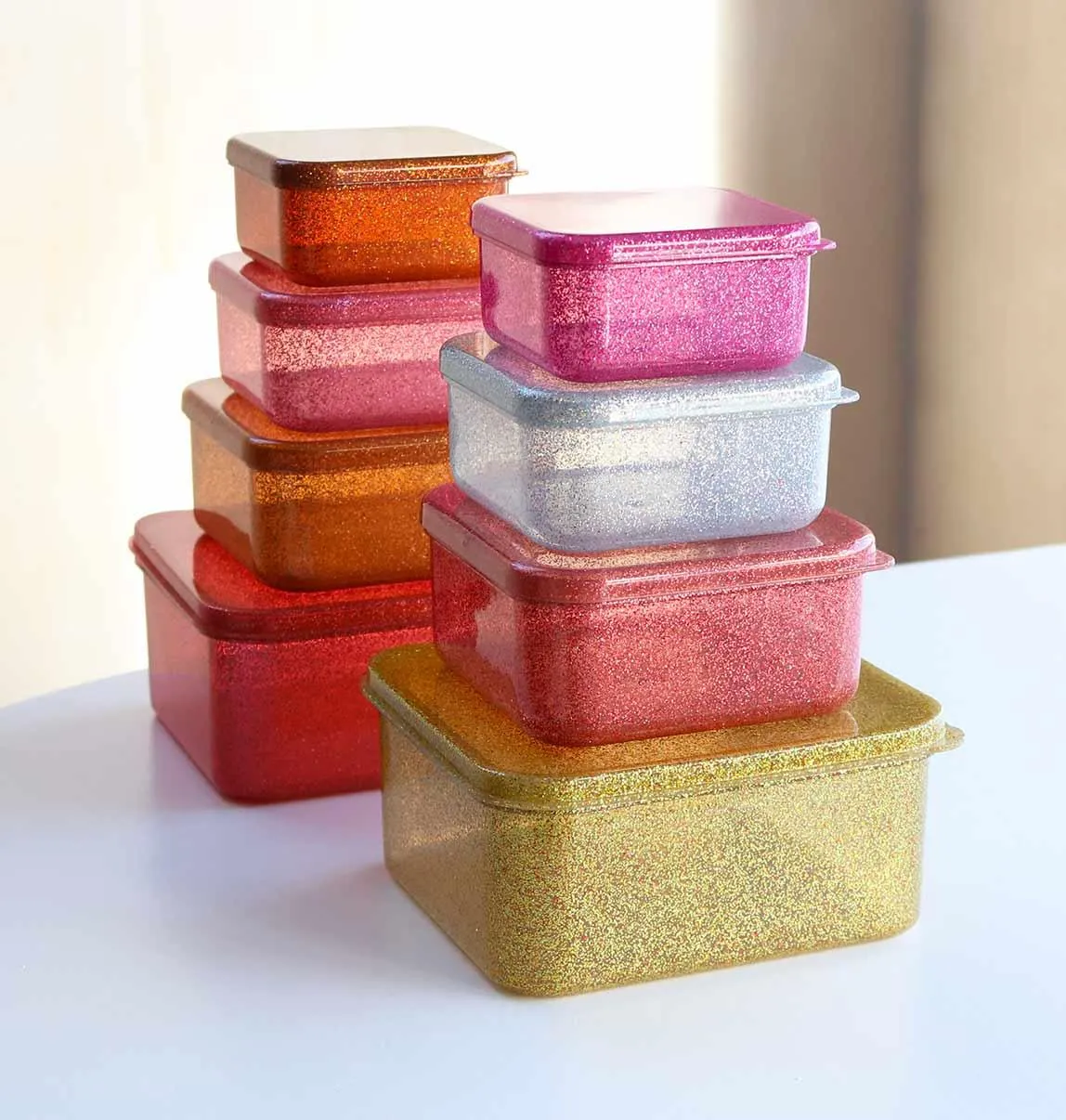 Lunch & Snack Box Set - Glitter - Gold Blush