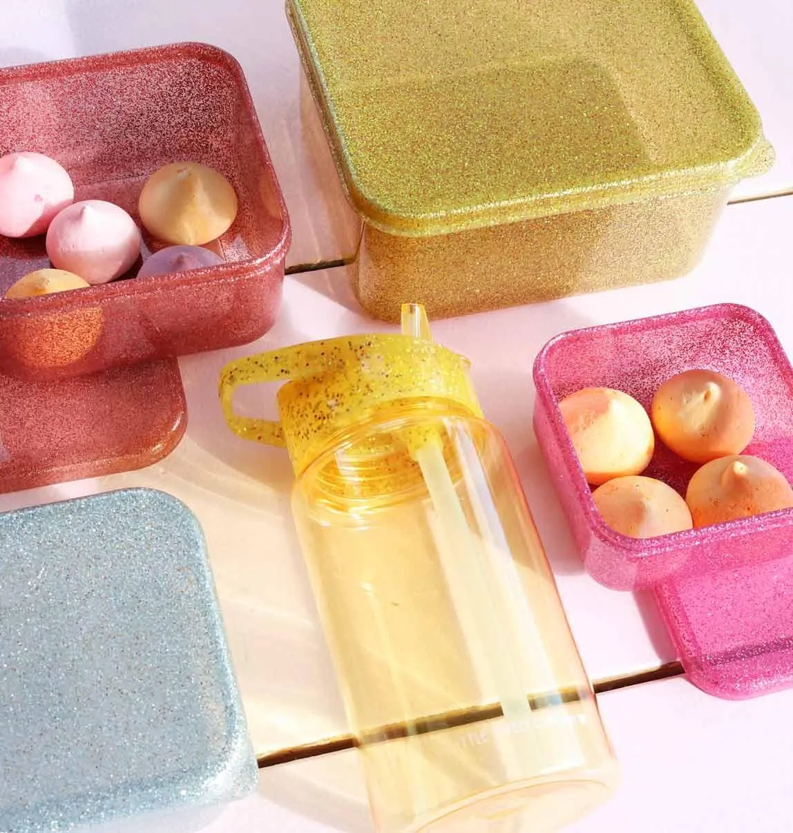 Lunch & Snack Box Set - Glitter - Gold Blush