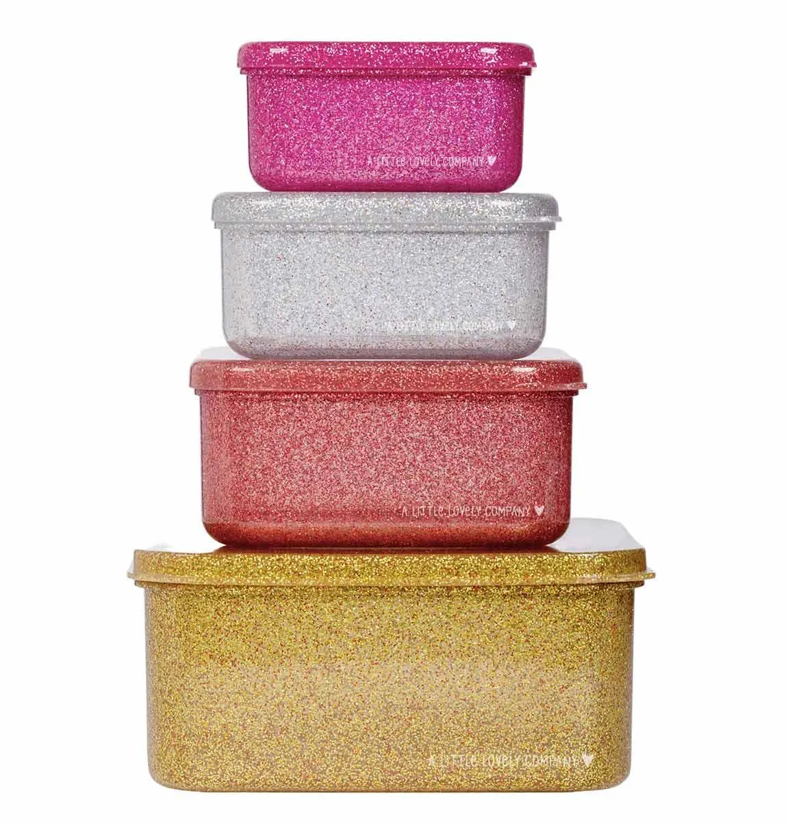 Lunch & Snack Box Set - Glitter - Gold Blush