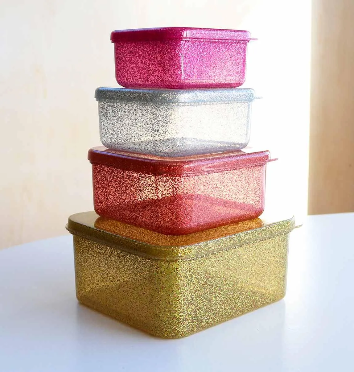 Lunch & Snack Box Set - Glitter - Gold Blush