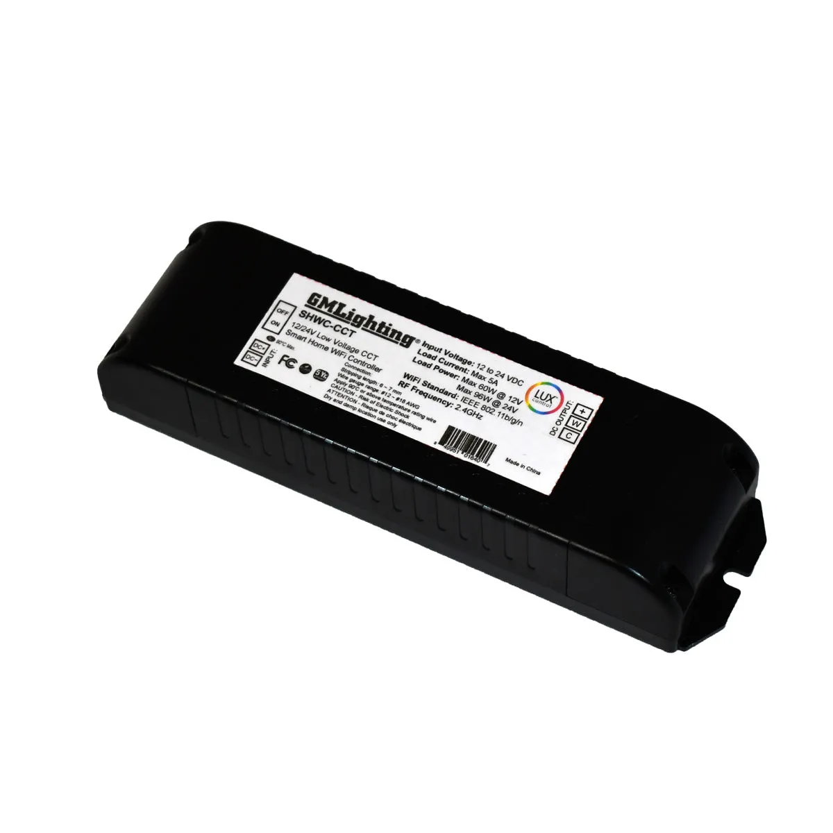 LUXcontrol LED Smart WiFi Controller, 2-Channel / 3-Wire, CCT 12V/24V Low Voltage, 5A