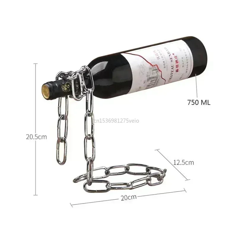 Magical Suspension iron Chain Wine Bottle Rack