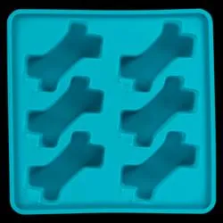 Messy Mutts Dog Framed Silicone Interactive Popsicle Bone Mold Blue