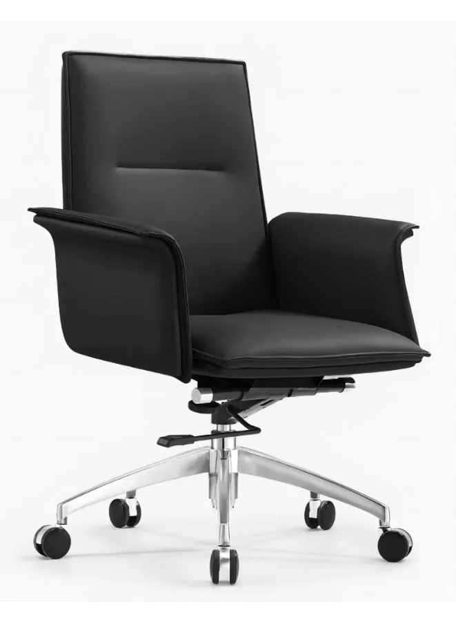 Modern Stylish Medium Back Manager Leather Office Chair for Executives, Managers in Office, Home