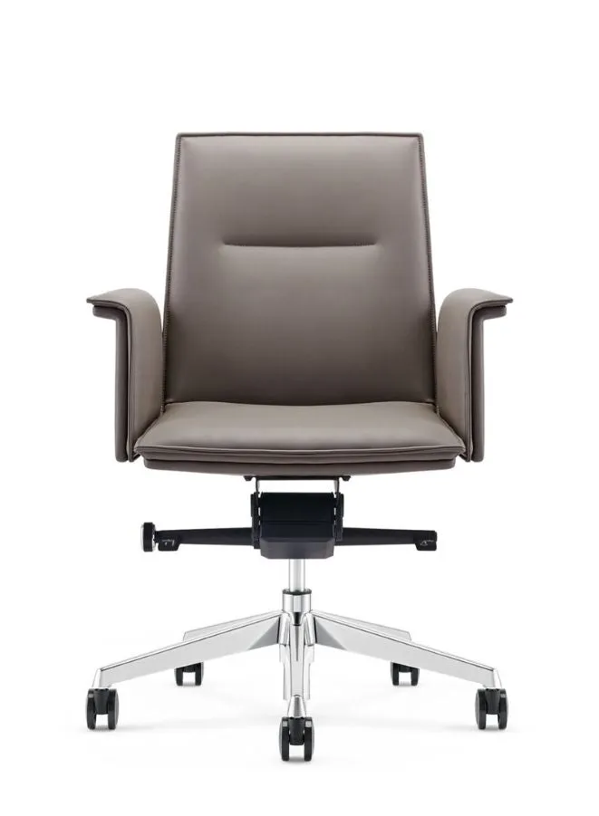 Modern Stylish Medium Back Manager Leather Office Chair for Executives, Managers in Office, Home
